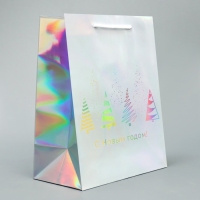 Пакет голографический &laquo;Сказочный лес&raquo;, 18 х 23 х 10 см, Новый год