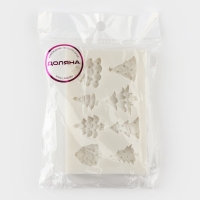 Молд новогодний Доляна &laquo;Ёлки&raquo;, силикон, 10&times;6,5&times;1,3 см, цвет серый