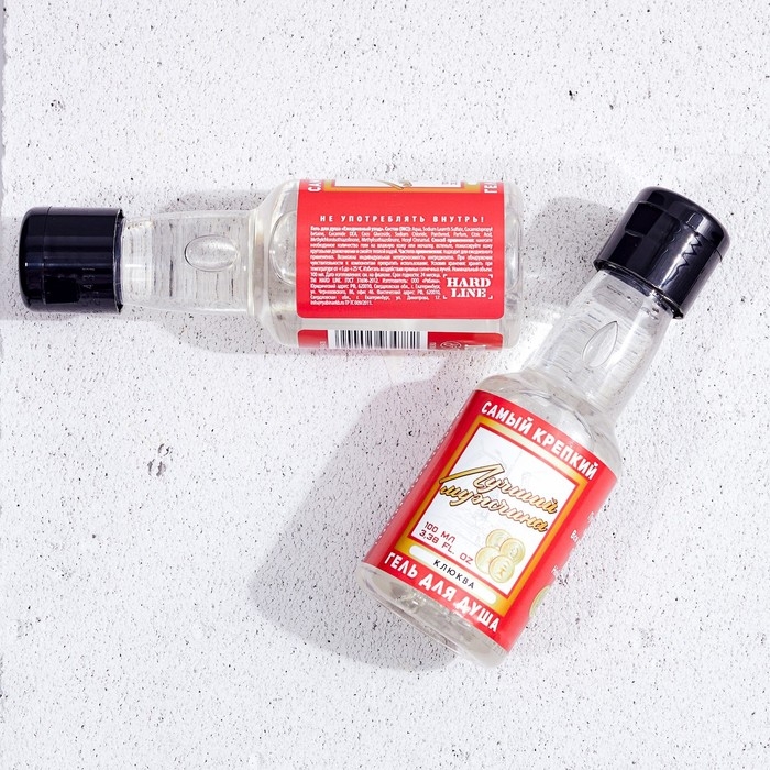 Гель для душа во флаконе водки &laquo;Лучший мужчина&raquo;, 100 мл, аромат клюквы, Новый Год