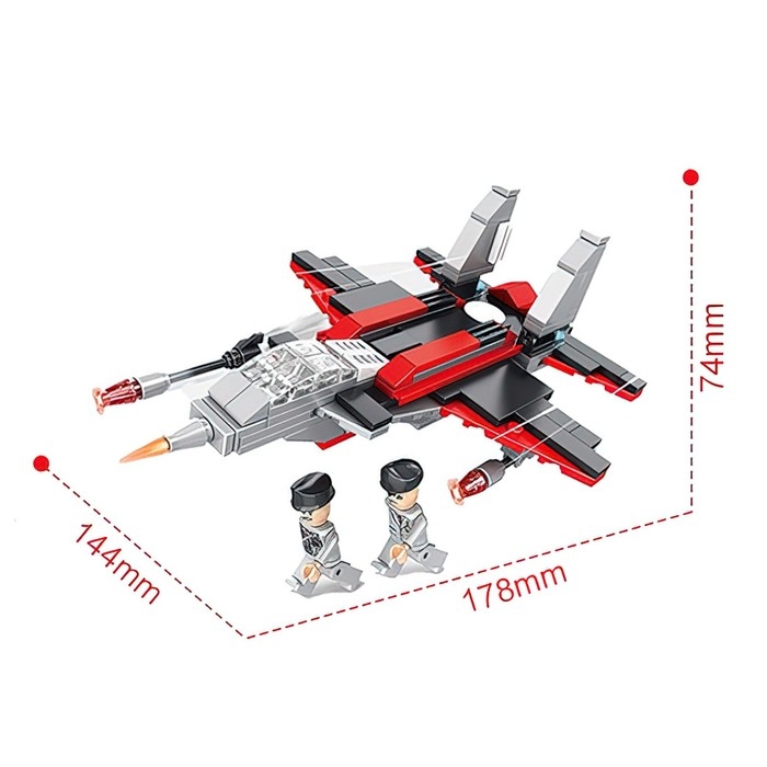 Конструктор Военные &laquo;Истребитель&raquo;, 3 в 1, 181 деталь