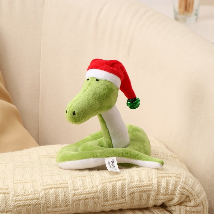 Мягкая игрушка &laquo;Змея&raquo;, в новогоднем колпаке, 15 см