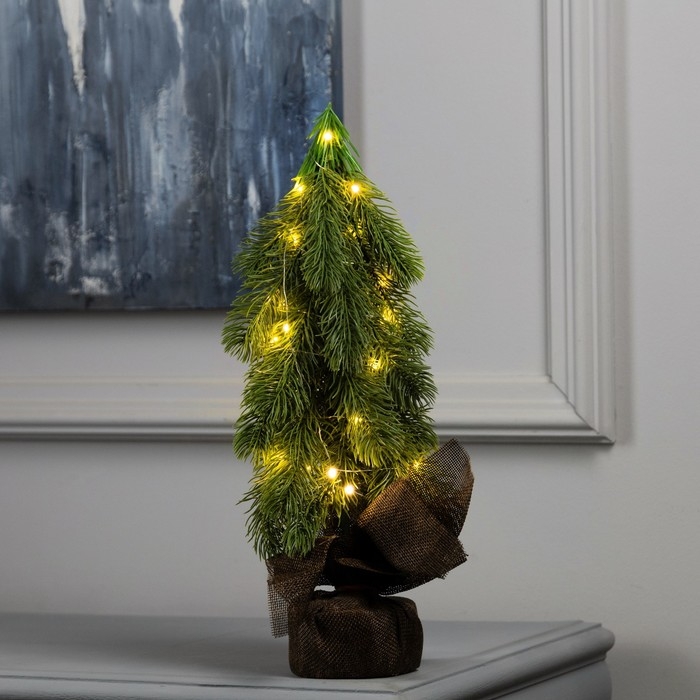 Фигура светодиодная &laquo;Пихта&raquo; 36 x15 x 15 см, 20 LED, батарейки AG13x3 (в комплекте), свечение тёплое белое