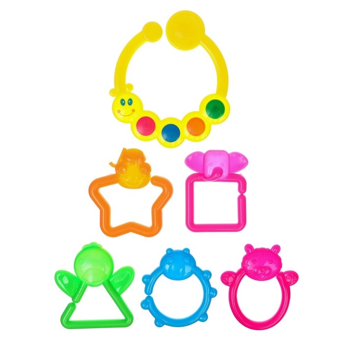 Набор погремушек &laquo;Лягушка и гусеничка - цепочка&raquo;, 2 шт., Крошка