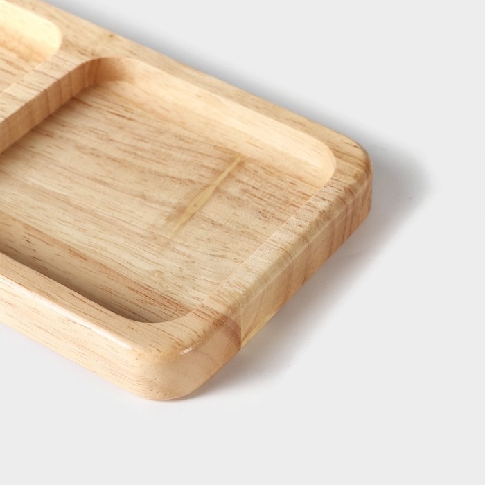 Менажница Magistro Tropical, 3 секции, 30×10×1,8 см, каучуковое дерево Менажница Magistro Tropical, 3 секции, 30×10×1,8 см, каучуковое дерево