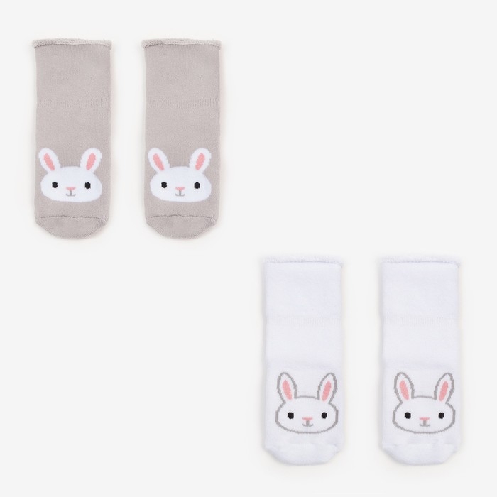 Набор детских махровых носков Крошка Я &laquo;Зайка&raquo;, 2 пары, размер 10-12 см
