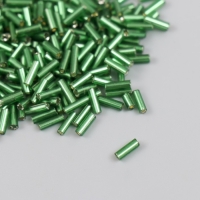 Стеклярус стекло 3&rdquo; "Ярко-зелёный" металлик набор 20 гр