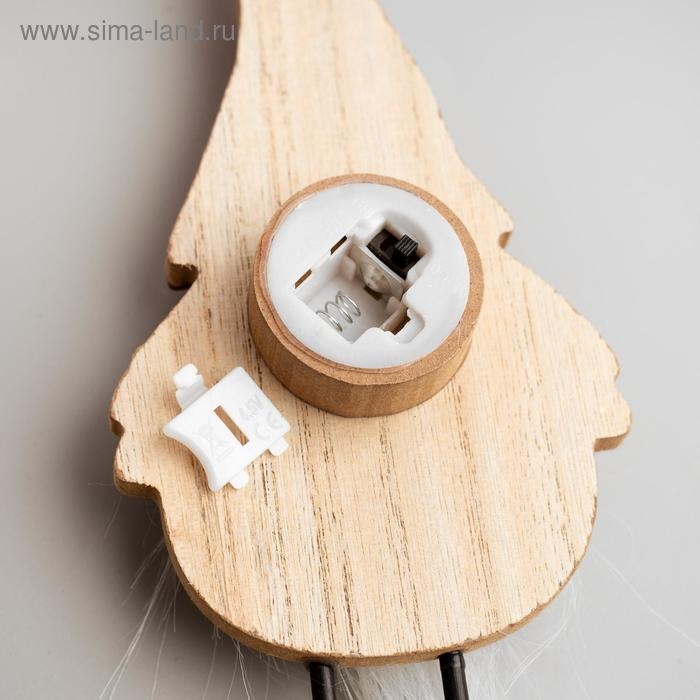 Светодиодная фигура &laquo;Дед Мороз&raquo; 7 &times; 22 &times; 5 см, дерево, батарейки CR2032 (в комплекте), свечение тёплое белое