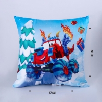 Новогодняя подушка квадратная «Тачка», на новый год Новогодняя подушка квадратная «Тачка», на новый год