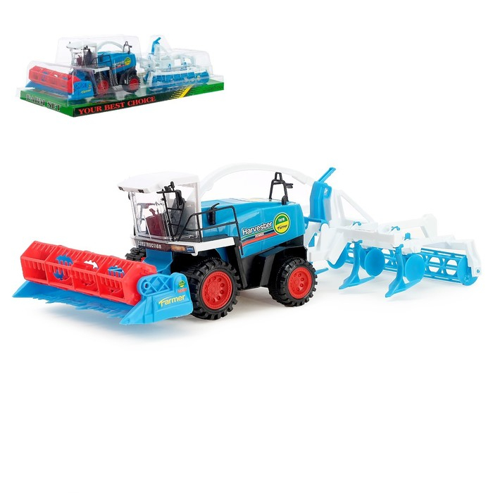 Трактор инерционный &laquo;Комбайн&raquo;, с прицепом, цвет МИКС