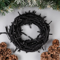 Гирлянда &laquo;Нить&raquo; 10 м, IP44, УМС, тёмная нить, 100 LED, свечение мульти, 220 В