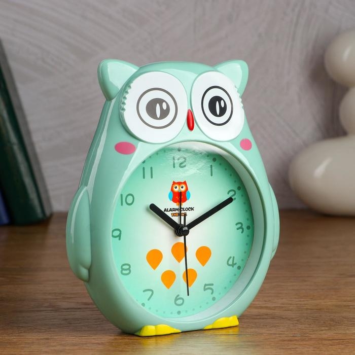 Часы - будильник настольные "Совушка", дискретный ход, циферблат d-11 см, 14.5 х 16 см, АА
