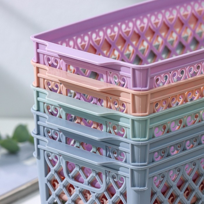 Корзина для хранения &laquo;Романо&raquo;, пластик, 30&times;13,5&times;12 см, цвет МИКС