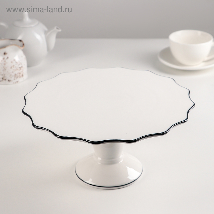 Подставка для десертов керамическая «Фронтьер», d=25 см, цвет белый Подставка для десертов керамическая «Фронтьер», d=25 см, цвет белый
