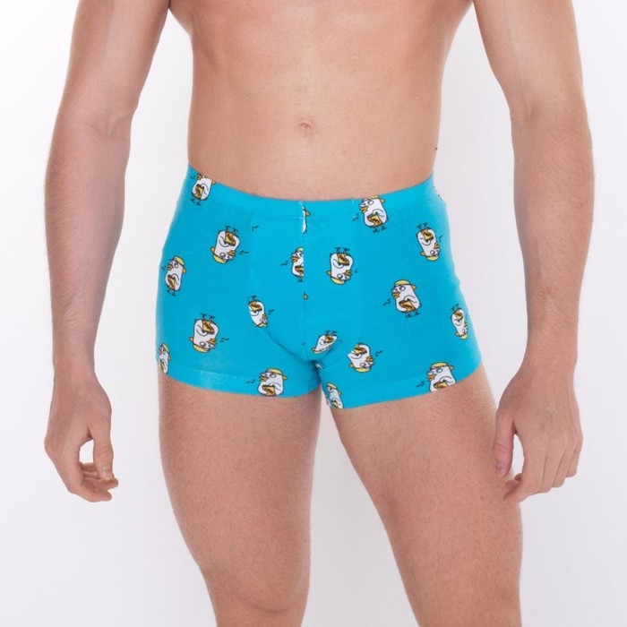 Трусы мужские боксеры &laquo;Гуси&raquo;, цвет голубой, размер 48 (M)