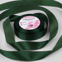 Лента атласная, 25 мм &times; 23 &plusmn; 1 м, цвет тёмно-зелёный №128