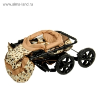 Коляска-трансформер &laquo;Пилот&raquo;, пластиковые колёса, оттенки бежевого, рисунок МИКС