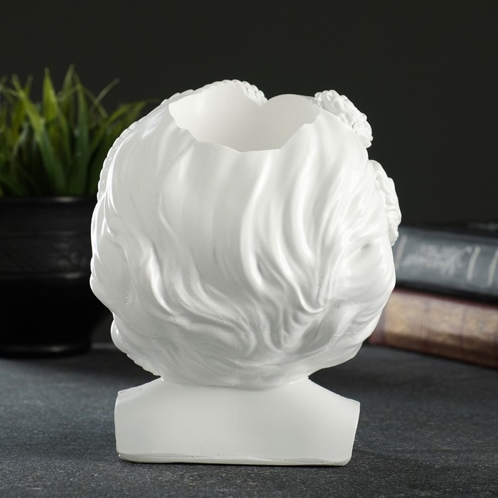 Кашпо - органайзер "Горгона Медуза" белая, 12,5х16х10,5см