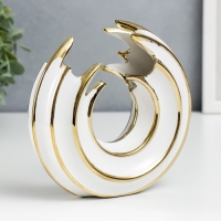 Сувенир керамика "Абстракция. Водоворот" белый с золотом 16х16 см Сувенир керамика "Абстракция. Водоворот" белый с золотом 16х16 см