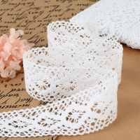 Кружево вязаное, 50 мм &times; 10 &plusmn; 1 м, цвет белый