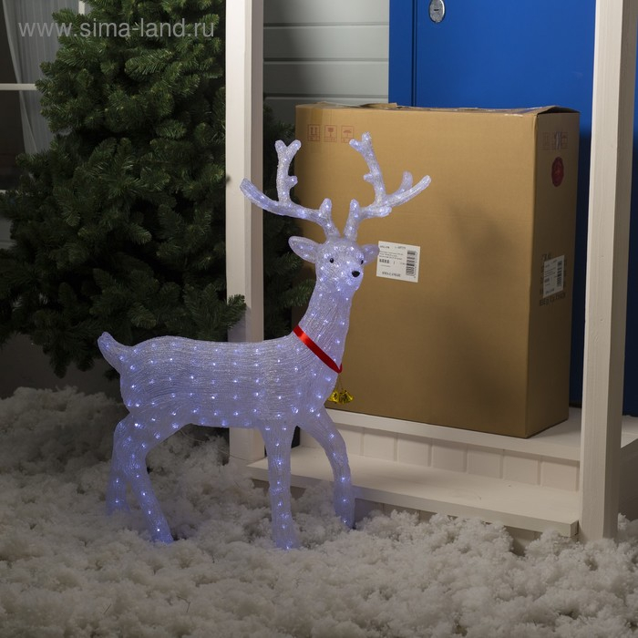 Светодиодная фигура &laquo;Олень на прогулке&raquo; 100 &times; 130 &times; 30 см, акрил, 228 LED, 8 режимов, 24 В, свечение белое