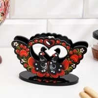 Салфетница &laquo;Голубь&raquo;, 7 х 10 см, хохлома