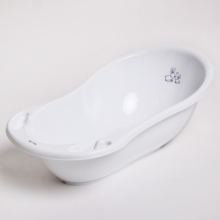 Ванна детская &laquo;Кролики&raquo; со сливом, 86 см, цвет белый