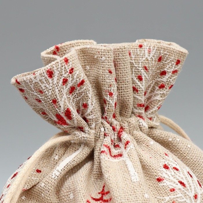 Мешочек подарочный &laquo;Новогодний лес&raquo;, холща, 16 х 24 см +/- 1.5 см, Новый год