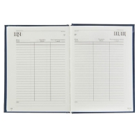 Ежедневник недатированный А6, 128 листов в линейку "Синий", твёрдая обложка из бумвинила Ежедневник недатированный А6, 128 листов в линейку "Синий", твёрдая обложка из бумвинила