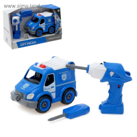 Конструктор винтовой &laquo;Полиция&raquo;, с электрическим шуруповертом, радиоуправляемый, 21 деталь