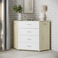 Комод угловой М-12, 780х780х820, Дуб сонома/Белый матовый Комод угловой М-12, 780х780х820, Дуб сонома/Белый матовый