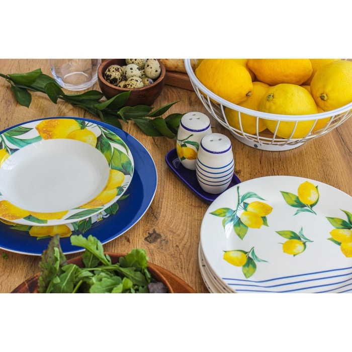 Набор для специй Доляна &laquo;Лимон&raquo;, 2 предмета: солонка 130 мл, перечница 130 мл