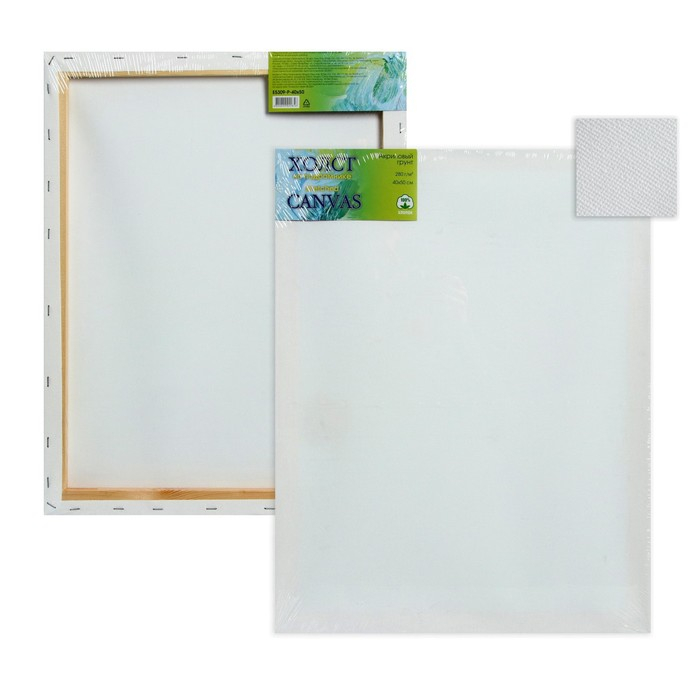 Холст на подрамнике, хлопок 100%, 40 х 50 х 1.8 см, акриловый грунт, мелкозернистый, 280 г/м&sup2;