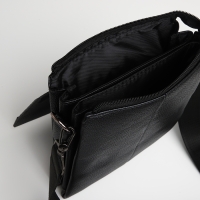 Сумка мужская через плечо TEXTURA, наружный карман, цвет чёрный