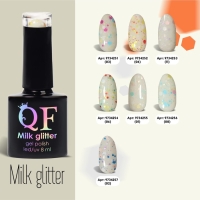 Гель лак для ногтей, &laquo;MILK GLITTER&raquo;, 3-х фазный, 8мл, LED/UV, цвет прозрачный (04)