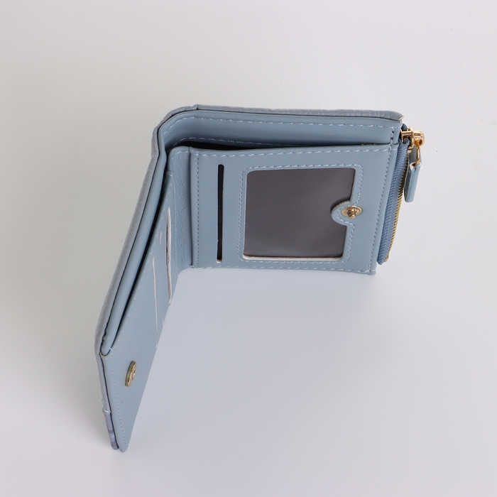 Кошелёк женский на кнопке, цвет голубой Кошелёк женский на кнопке, цвет голубой
