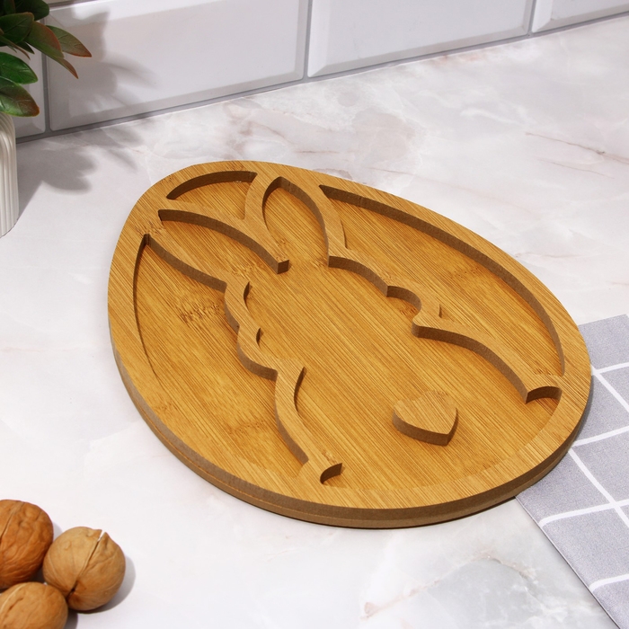 Менажница, набор 2 шт., дерево &laquo;Посуда: пасхальные животные&raquo;, заяц 30х24 см., цыпленок 30х24 см.