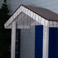 Гирлянда &laquo;Бахрома&raquo; 3 &times; 0.6 м, IP44, УМС, тёмная нить, 160 LED, свечение синее, мерцание белым, 220 В