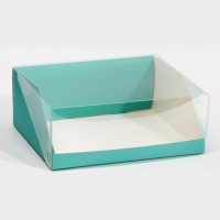 Коробка кондитерская с PVC-крышкой, упаковка, &laquo;Тиффани&raquo;, 25 х 22,5 х 10 см