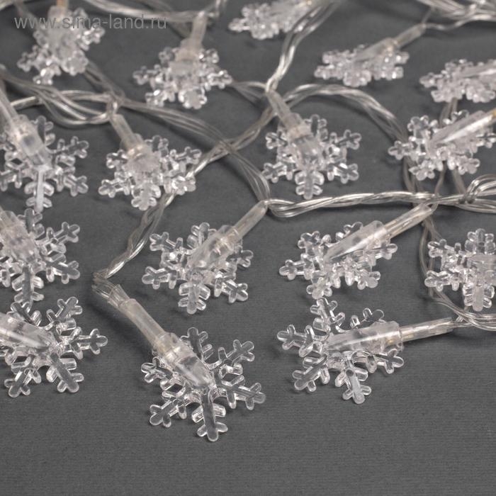 Гирлянда «Нить» 5 м с насадками «Снежинки малые», IP20, прозрачная нить, 20 LED, свечение мульти (RG/RB), мигание, 220 В Гирлянда «Нить» 5 м с насадками «Снежинки малые», IP20, прозрачная нить, 20 LED, свечение мульти (RG/RB), мигание, 220 В