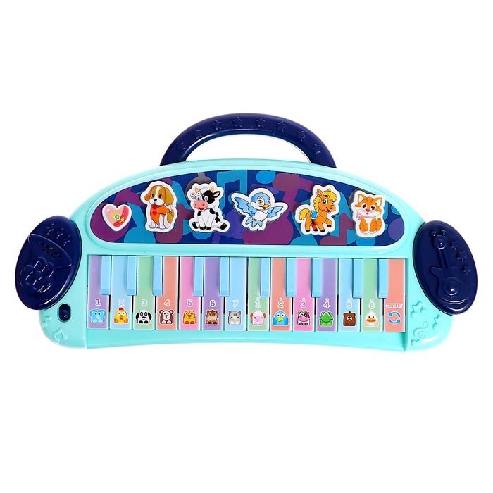 Пианино «Весёлые зверята», звук, цвет голубой Пианино «Весёлые зверята», звук, цвет голубой