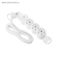 Удлинитель Duwi, 3 розетки, 3 м, 10 А, 2200 Вт, ПВС 3х0.75 мм2, с з/к, с выключателем, белый Удлинитель Duwi, 3 розетки, 3 м, 10 А, 2200 Вт, ПВС 3х0.75 мм2, с з/к, с выключателем, белый