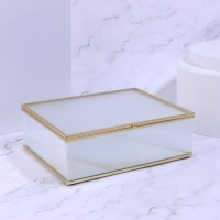 Органайзер для хранения «RIPPLES», с крышкой, стеклянный, с зеркальным дном, 1 секция, 20 × 16 × 6,5 см, цвет прозрачный/медный Органайзер для хранения «RIPPLES», с крышкой, стеклянный, с зеркальным дном, 1 секция, 20 × 16 × 6,5 см, цвет прозрачный/медный