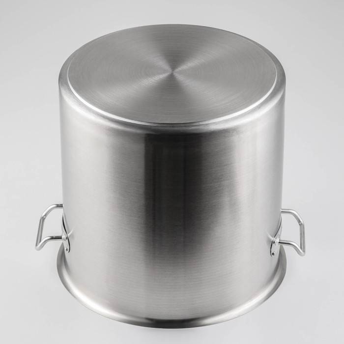 Кастрюля из нержавеющей стали Hanna Kn&ouml;vell HoReCa, 25 л, толщина 0,8 мм, 201 сталь, дно 3 мм, металлическая крышка, с теплораспределительным слоем, индукция