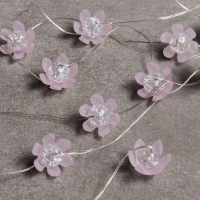 Гирлянда «Нить» 2 м роса с насадками «Цветы», IP20, нить серебристая, 20 LED, 4.6 В, батарейки AG13x3 (в комплекте), 3 режима, свечение тёплое белое Гирлянда «Нить» 2 м роса с насадками «Цветы», IP20, нить серебристая, 20 LED, 4.6 В, батарейки AG13x3 (в комплекте), 3 режима, свечение тёплое белое