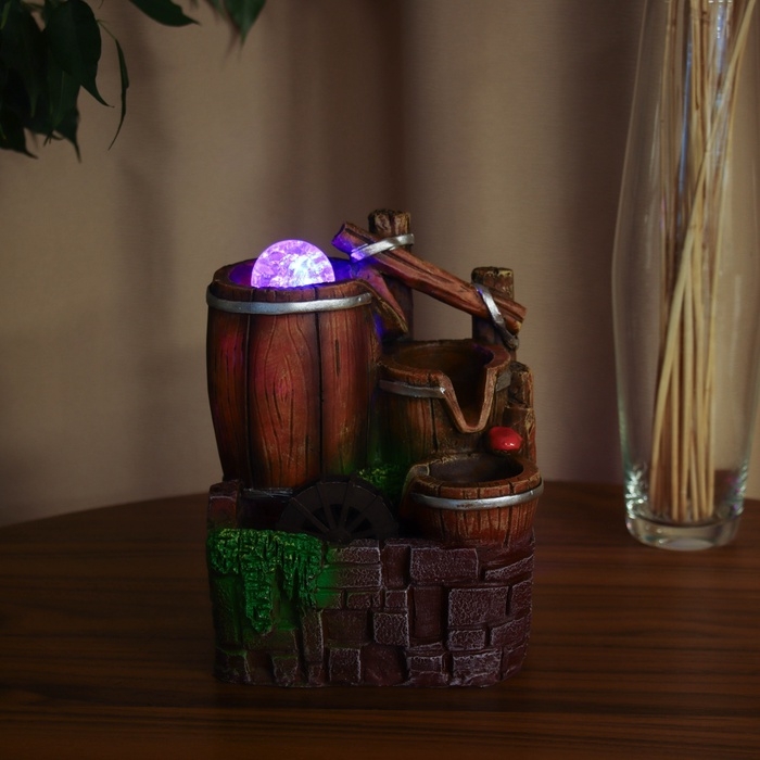 Фонтан Фонтан "Бочки за каменной стеной" 20х16 см (с подсветкой)