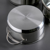 Набор кастрюль &laquo;Альта&raquo;, 3 предмета: 3,2 л, 4,2 л, 5,2 л, стеклянные крышки, капсульное дно, индукция