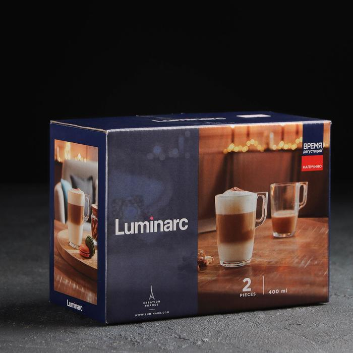 Набор стеклянных кружек «Время дегустаций. Капучино», 400 мл, 2 шт Набор стеклянных кружек «Время дегустаций. Капучино», 400 мл, 2 шт