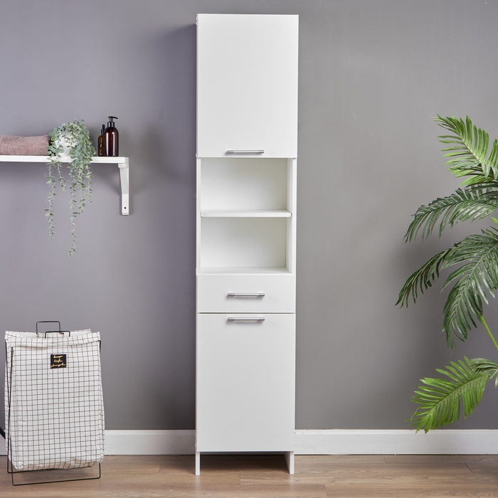 Пенал для ванной комнаты, белый, 40 х 33 х 185 см