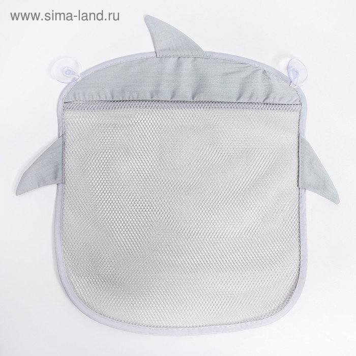 Сетка для хранения игрушек в ванной на присосках &laquo;Акула&raquo;, цвет серый