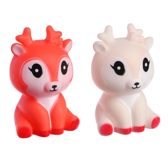 Набор резиновых игрушек для ванны &laquo;Оленята&raquo;, 2 шт, цвет МИКС, Крошка Я